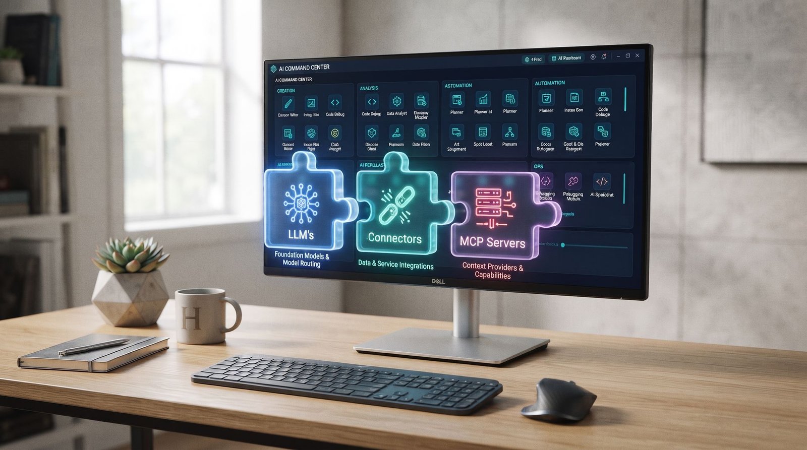 Screen showing several AI tools side by side