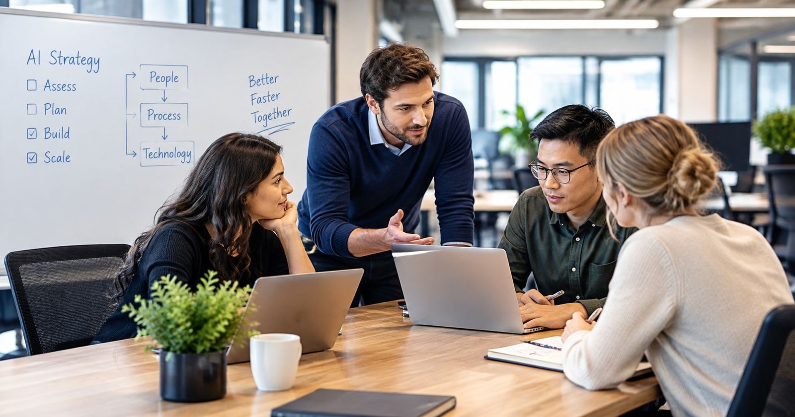 A facilitator leading an AI for Work workshop