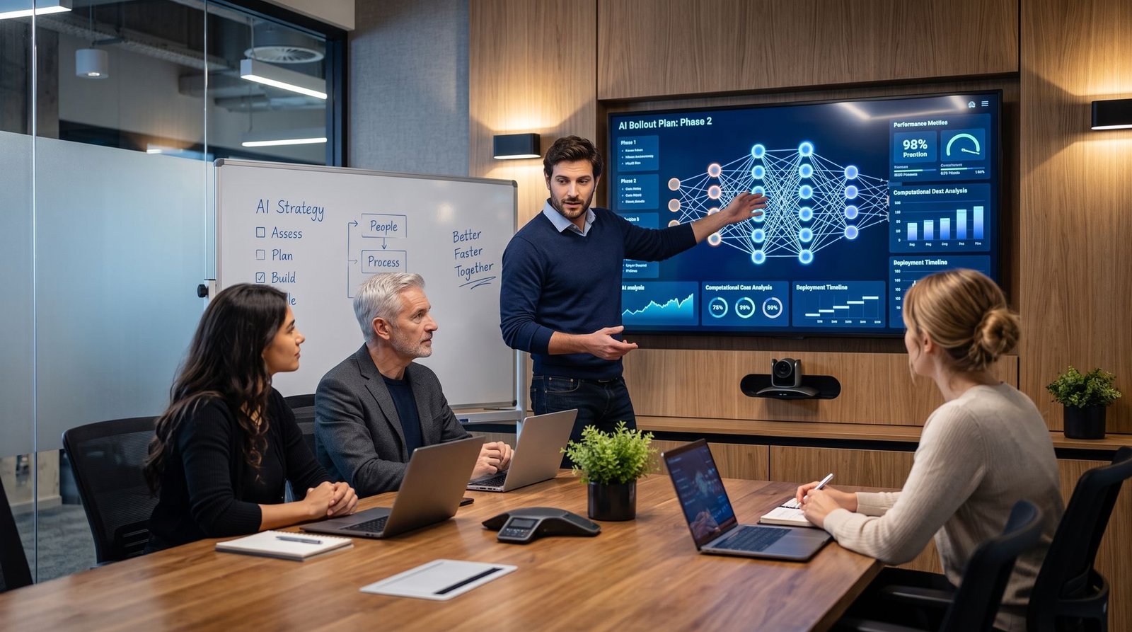 A training cohort in a corporate learning centre